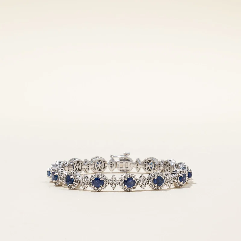 Sapphire & Diamond Tennis Bracelet | 5.25ctw, 2.58ctw | 7" |