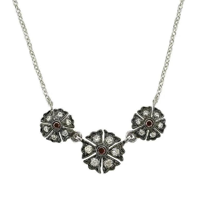 18KT Sethi Couture 3-Flower Diamond Necklace