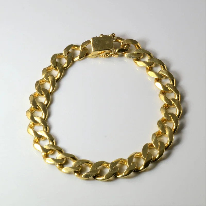 Yellow Gold Curb Link Chain Bracelet | 8"|