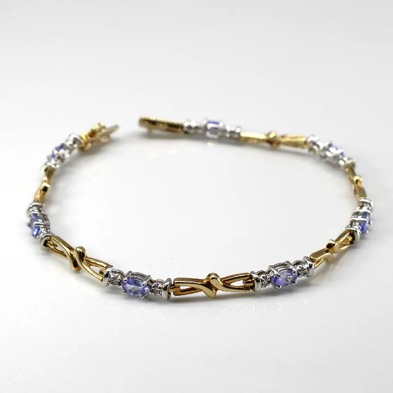 Tanzanite & Diamond Chain Bracelet | 1.40ctw | 0.14ctw | 7.5"|