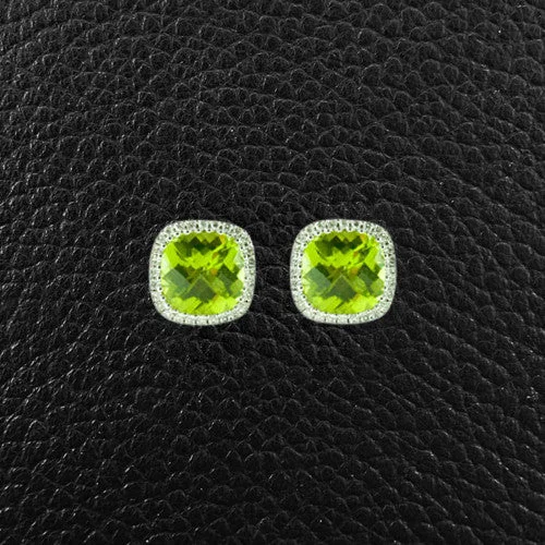 Peridot & Diamond Earrings