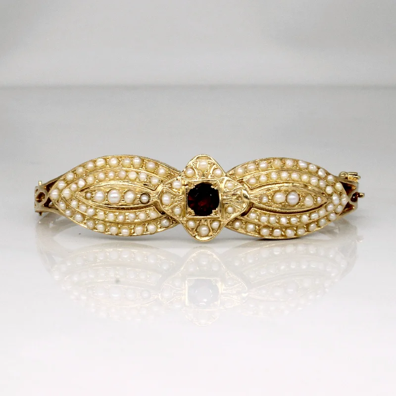 Pearl & Garnet Bracelet | 0.55ct | 6" |