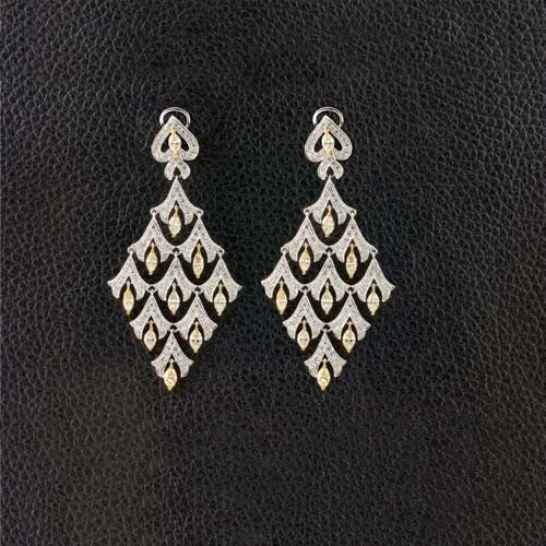 Fancy Color Diamond Chandelier Earrings