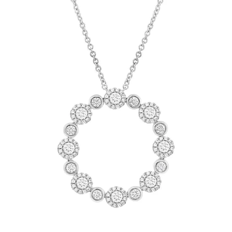 14KT GOLD 1.07 CTW ROUND DIAMOND CIRCLE NECKLACE