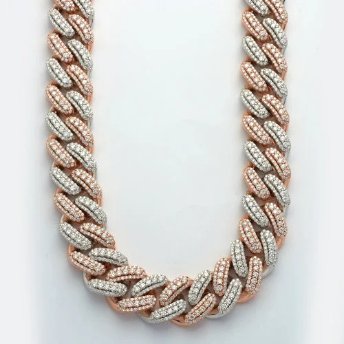 10KR+W 42.65CTW DIAMOND 3D MIAMI CUBAN CHAIN