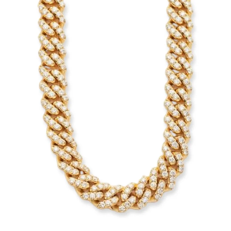 10KY 29.31CTW DIAMOND MIAMI CUBAN NECKLACE