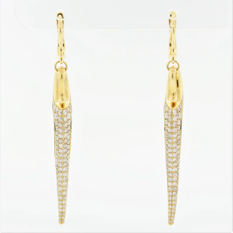 Diamond Tiger’s Eye Gold Drop Earrings