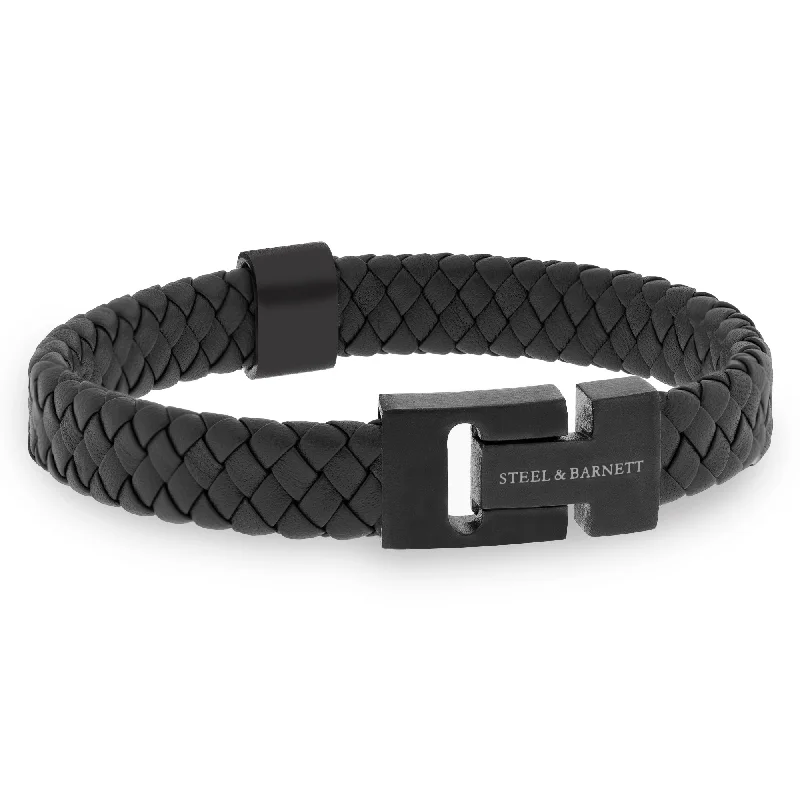 Black Edition Leather Bracelet Harrison LBH007-55E-70U-S