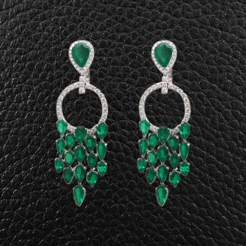 Emerald & Diamond Chandelier Earrings