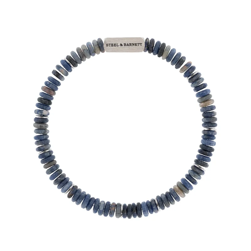 Two Tone Disc Gemstone Bracelet Matt Sodalite SBTT/002S