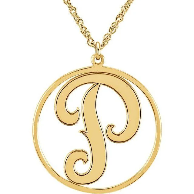 JDSP86035 - CUSTOM SINGLE LETTER A-Z SCRIPT MONOGRAM NECKLACE