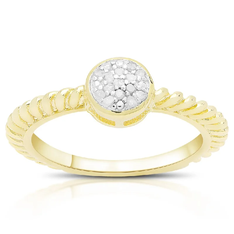 Finesque Gold Over Sterling Silver 1/10ct TDW Diamond Circle Ring