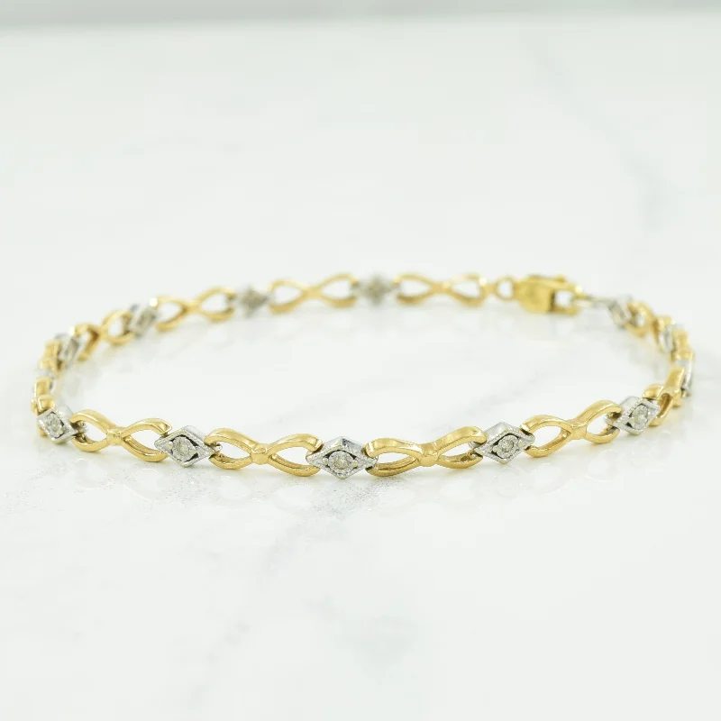 Two Tone Gold Diamond Bracelet | 0.07ctw | 7.25" |