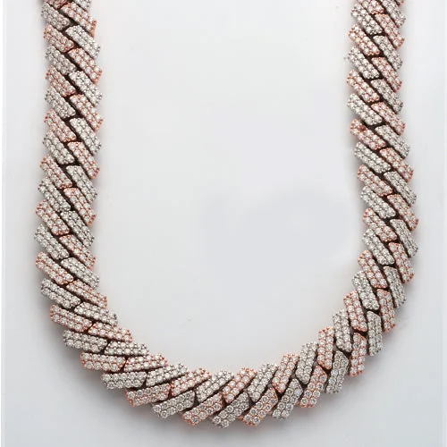 10KW+R 52.00CTW DIAMOND  SQUARE CUBAN NECKLACE