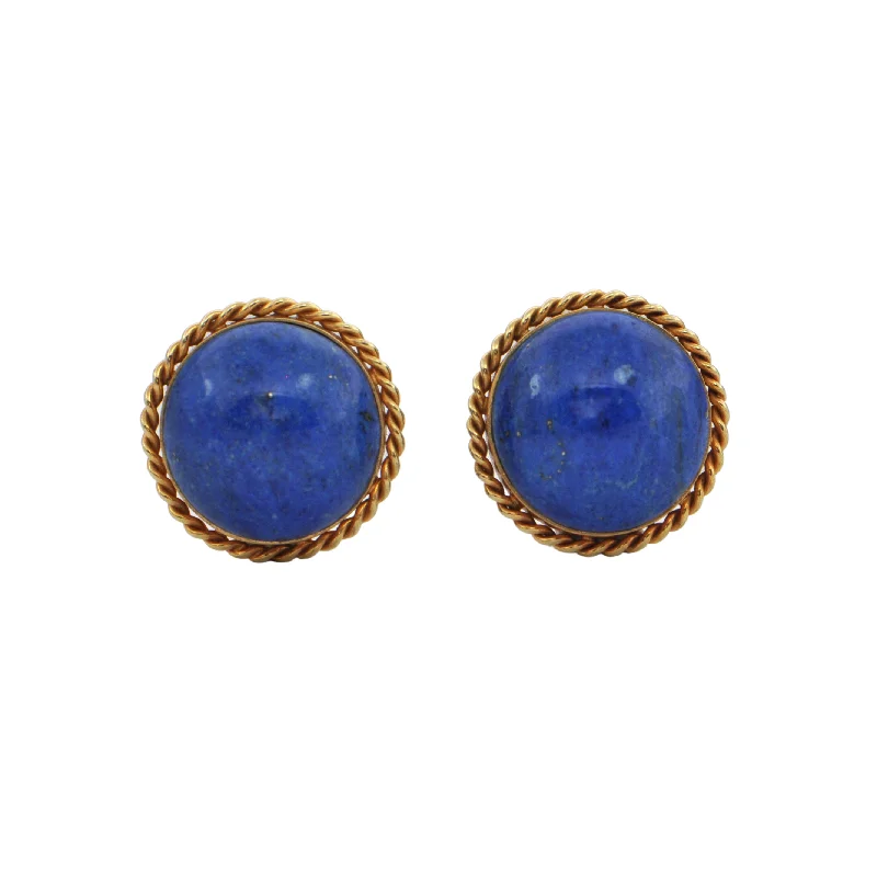 Vintage Lapis Lazuli 14k Gold Earrings