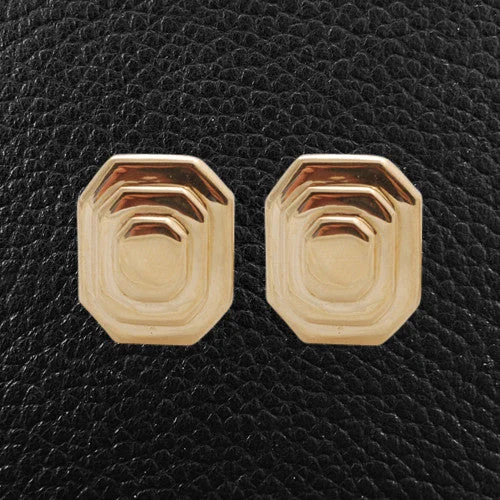 Yellow Gold Octagon Earrings