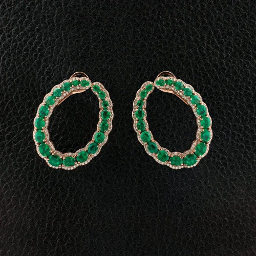 Emerald & Diamond Earrings