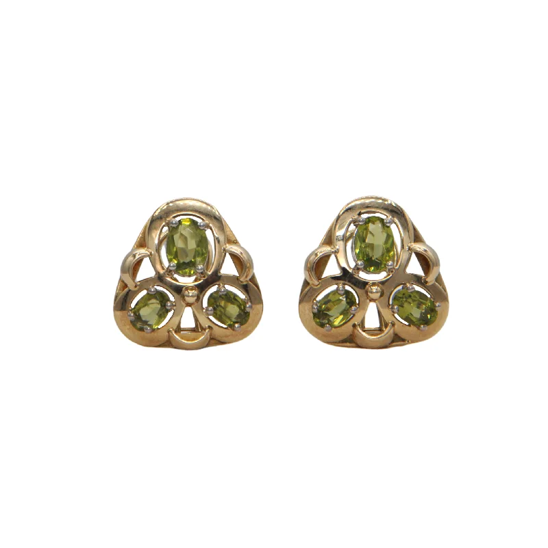 Vintage Peridot 14k Gold Earrings