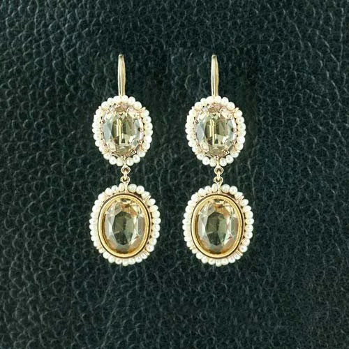 Topaz & Pearl Georgian Earrings