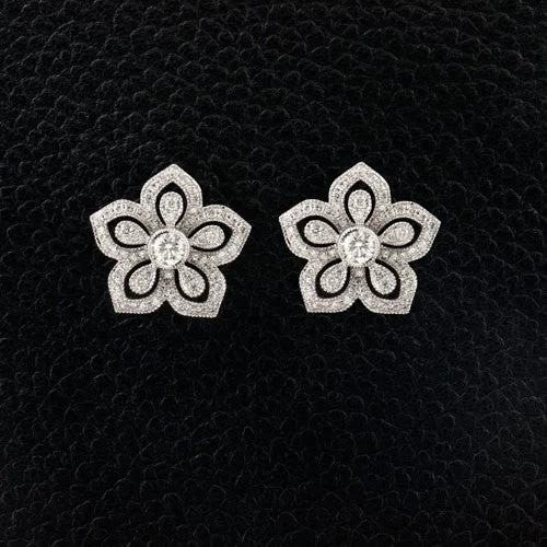 Diamond Flower Earrings