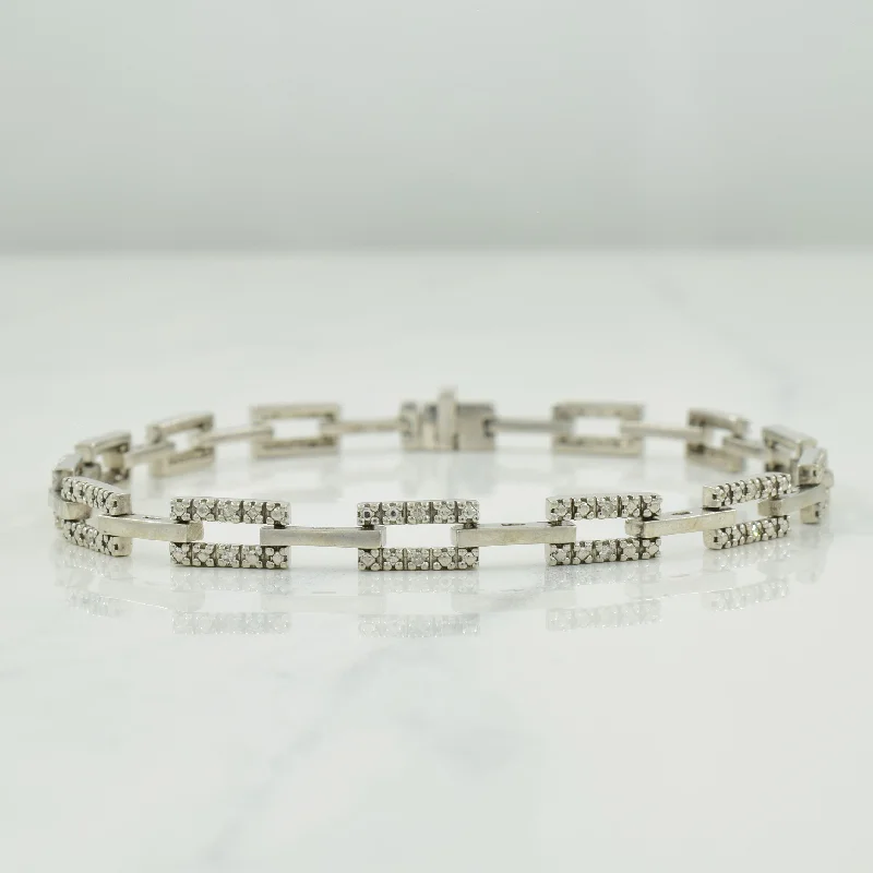 Sterling Silver Diamond Bracelet | 0.15ctw | 7.25" |