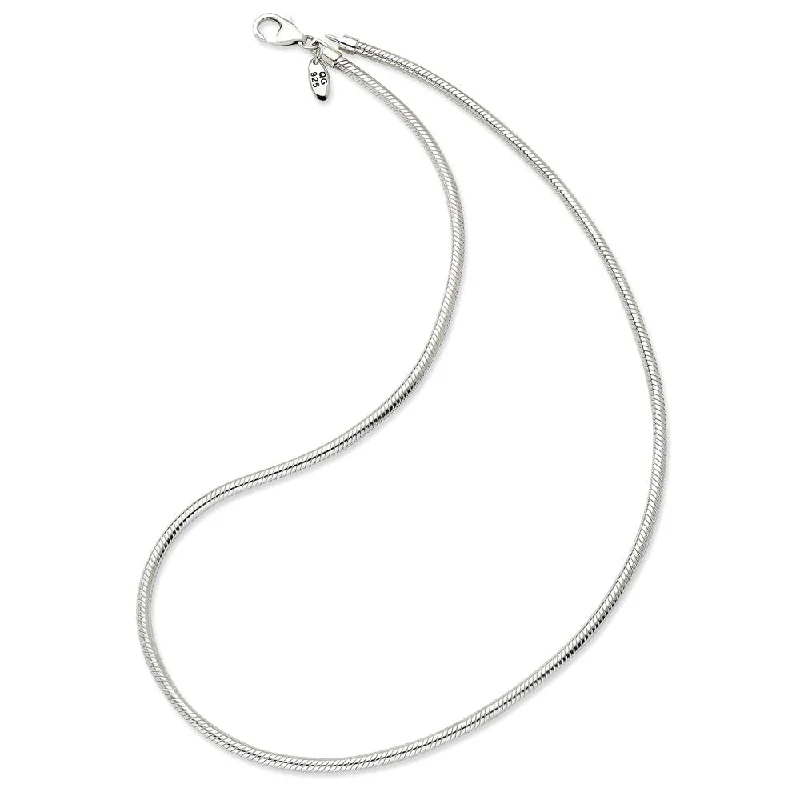 17 Inch Artisan Snake 3mm Necklace for Charms in Silver for 4mm Charms