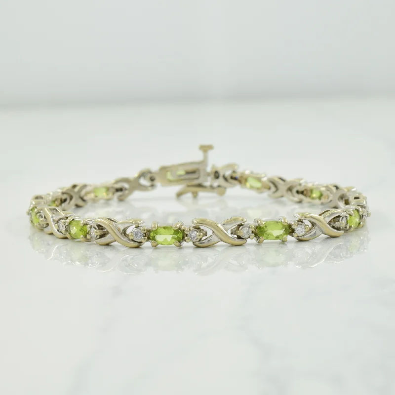 Peridot & Diamond Bracelet | 2.20ctw, 0.44ctw | 7" |