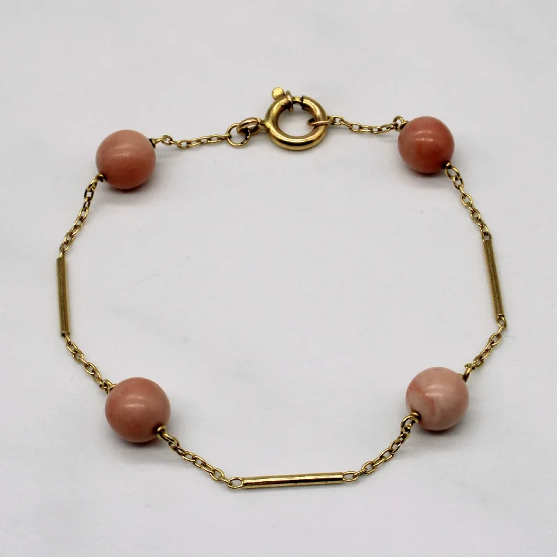 Portuguese Coral Bead Bracelet | 14.00ctw | 8" |