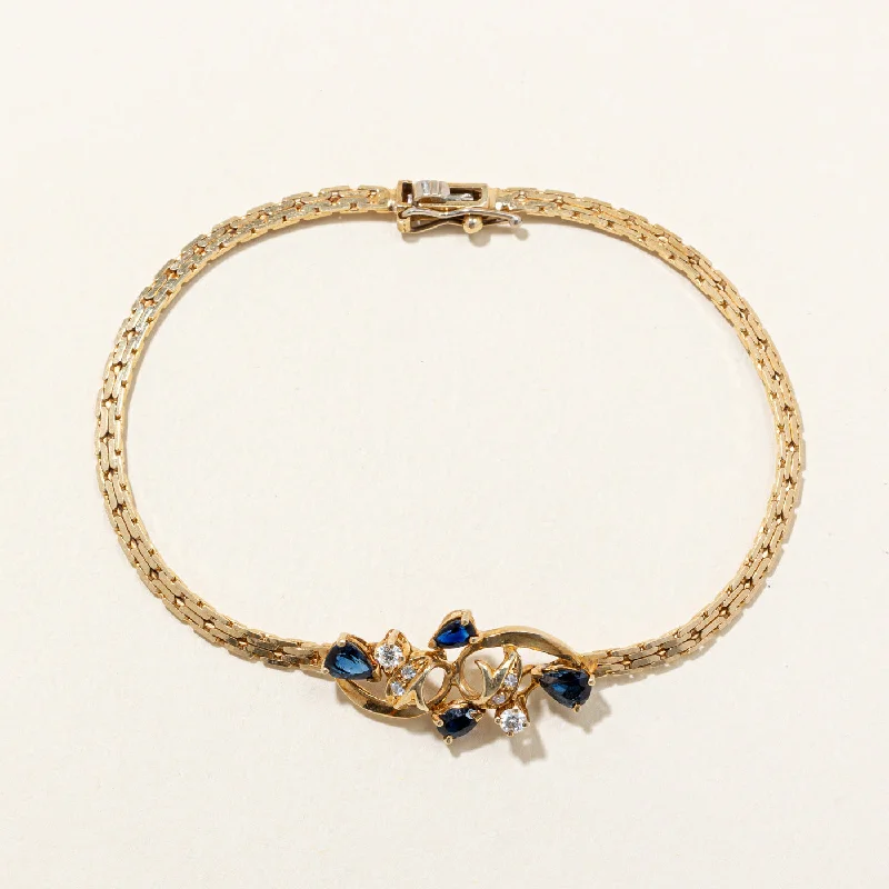 Sapphire & Diamond Pendant Bracelet | 0.75ctw, 0.11ctw | 7" |