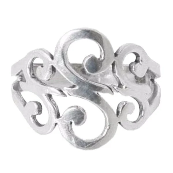 Handmade Sterling Silver 'Three Sweet Swirls' Cocktail Ring (Thailand)