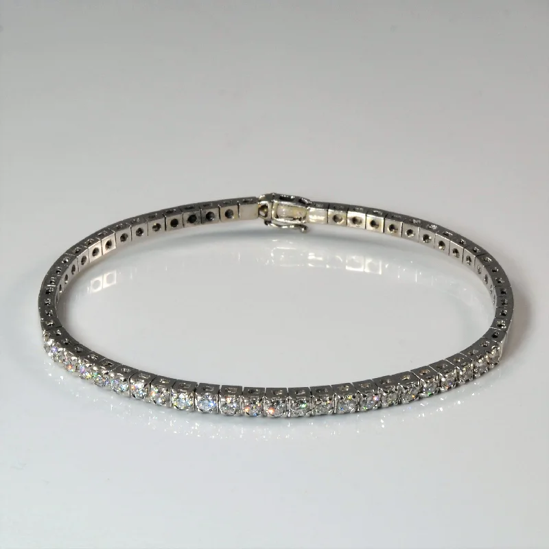 Pave Diamond Box Chain Bracelet | 0.72ctw | 7" |