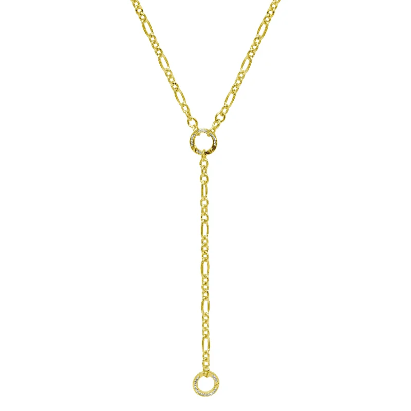 Pave Push Clasp Lariat