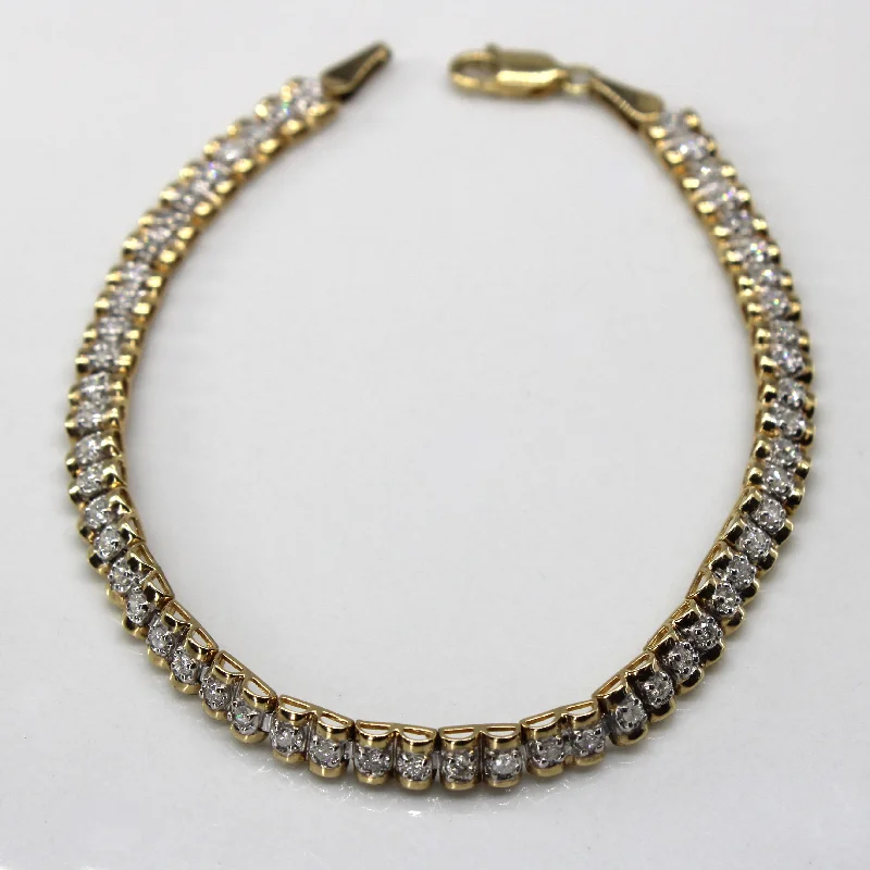 Pave Diamond Tennis Bracelet | 0.68ctw | 7"|