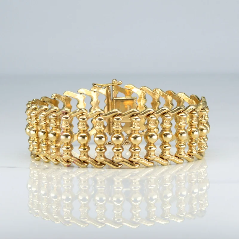 Yellow Gold Ornate Link Bracelet | 7" |