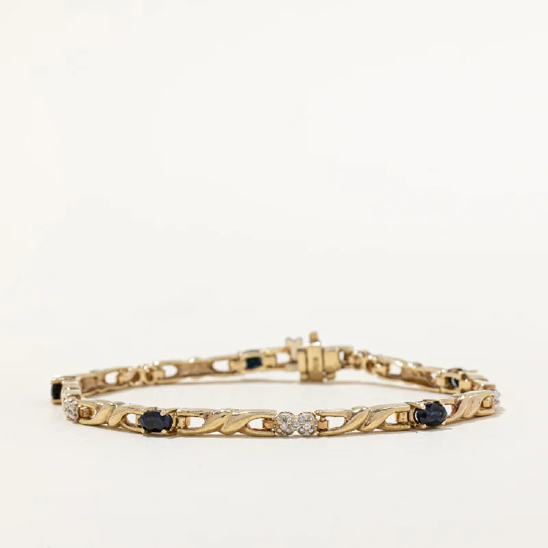 Sapphire & Diamond Bracelet | 1.20ctw, 0.08ctw | 7.25" |