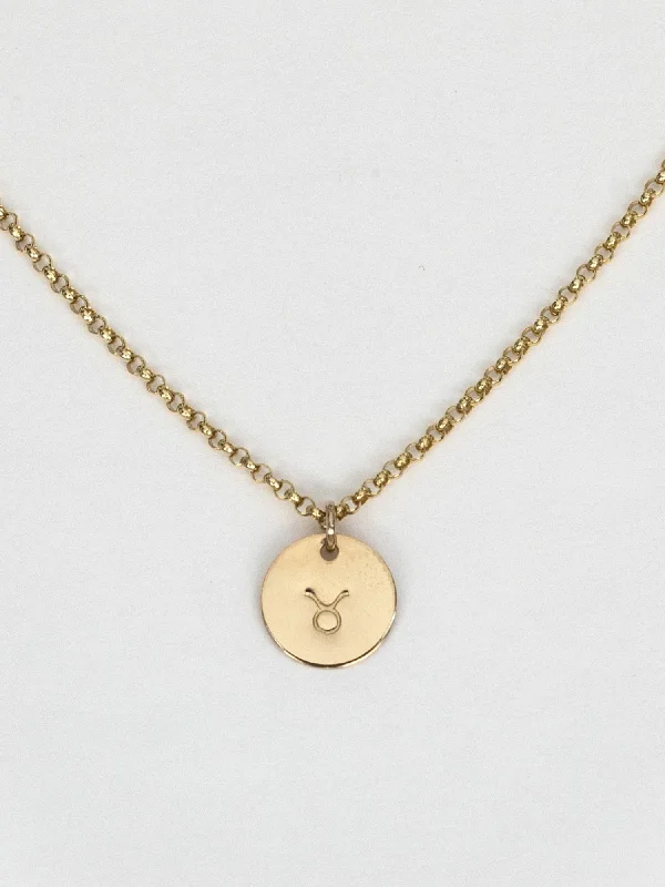 Zodiac Mini Disc Necklace