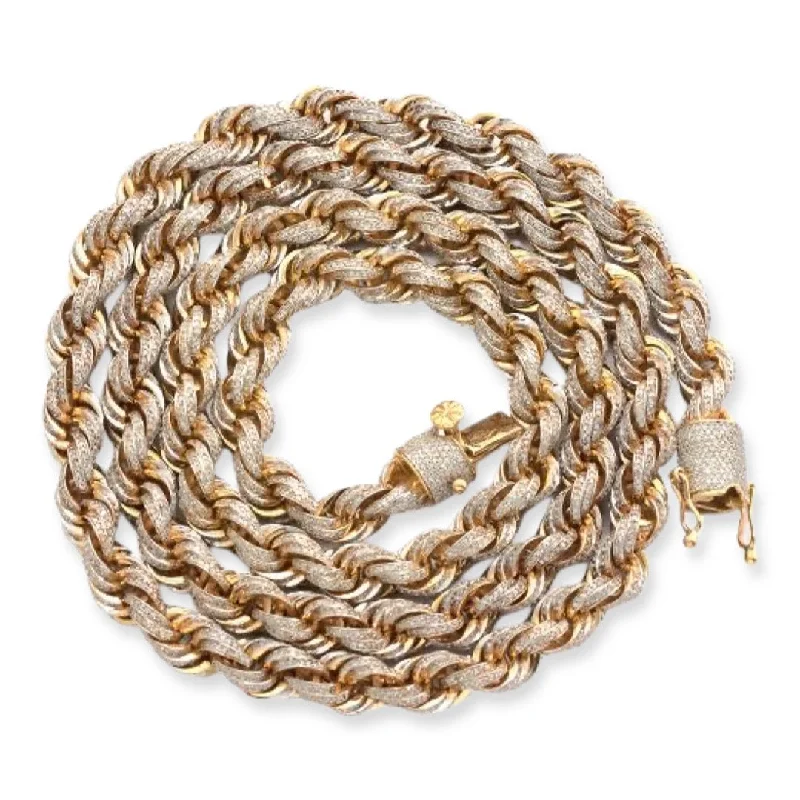 10KY 10.50CTW DIAMOND ROPE CHAIN 26”