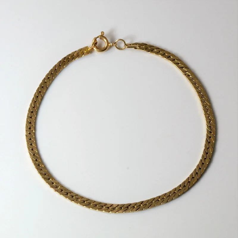 Yellow Gold Herringbone Chain Bracelet | 7.5" |