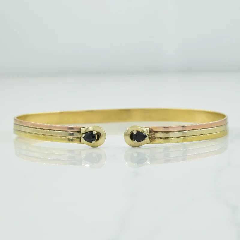 Tri Tone Gold Sapphire Bracelet | 0.40ctw | 7" |