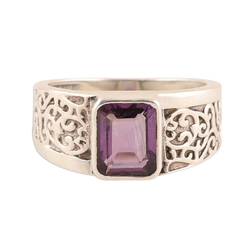 NOVICA Purple Glisten, Amethyst ring