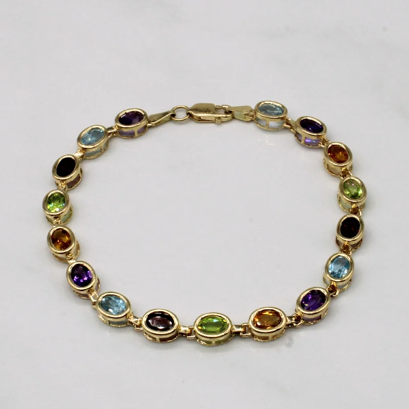 Oval Cut Multi Gem Bracelet | 8.50ctw | 7" |