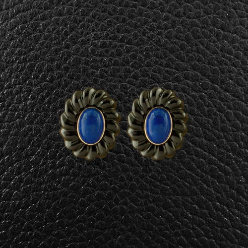 Lapis & Onyx Estate Earrings