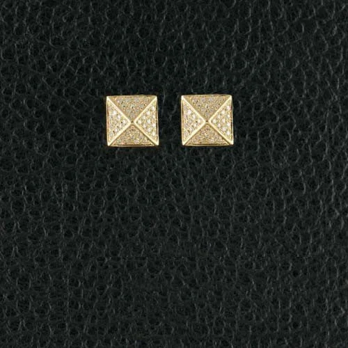 Diamond Pyramid Earrings