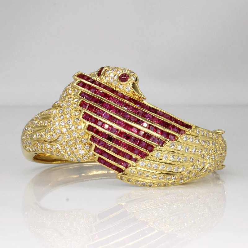 Ruby & Diamond Swan Bracelet | 9.10ctw, 2.50ctw | 7" |