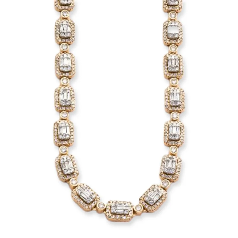 10KY+W 9.00CTW BAGUETTE NECKLACE 20"