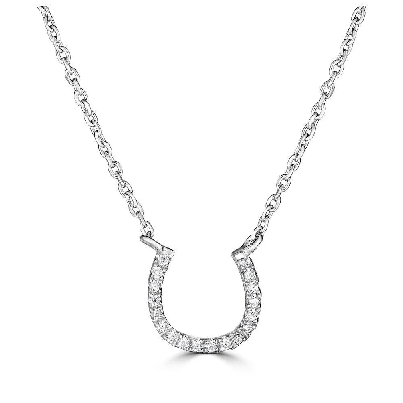 14KT GOLD 1/20 CTW DIAMOND HORSESHOE NECKLACE