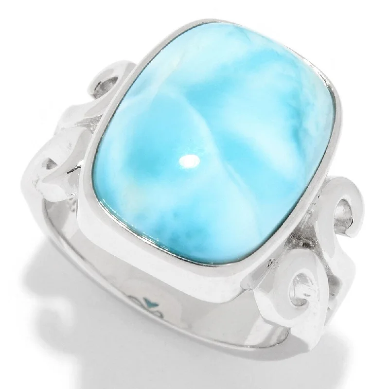 925 Sterling Silver Larimar Ring