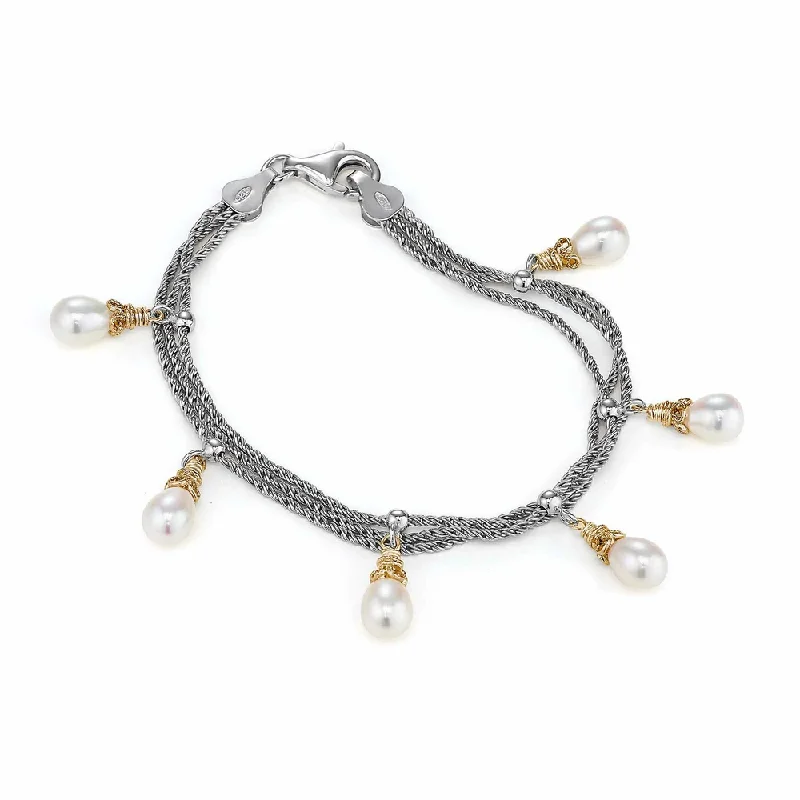 Pearl Dangle Bracelet with 18k Gold Vermeil