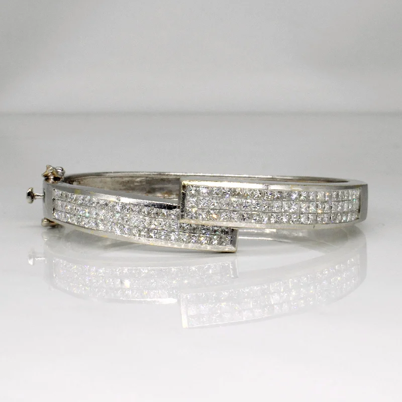 Princess Cut Diamond Cluster Bangle | 2.40ctw | 6.5" |