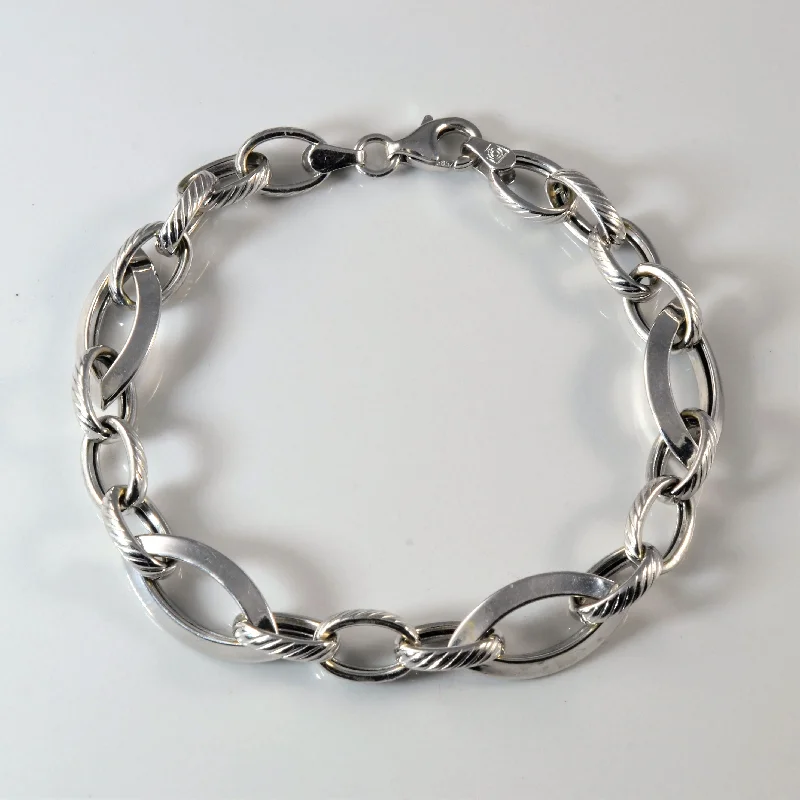 Oval Cable Link Chain Bracelet | 8" |